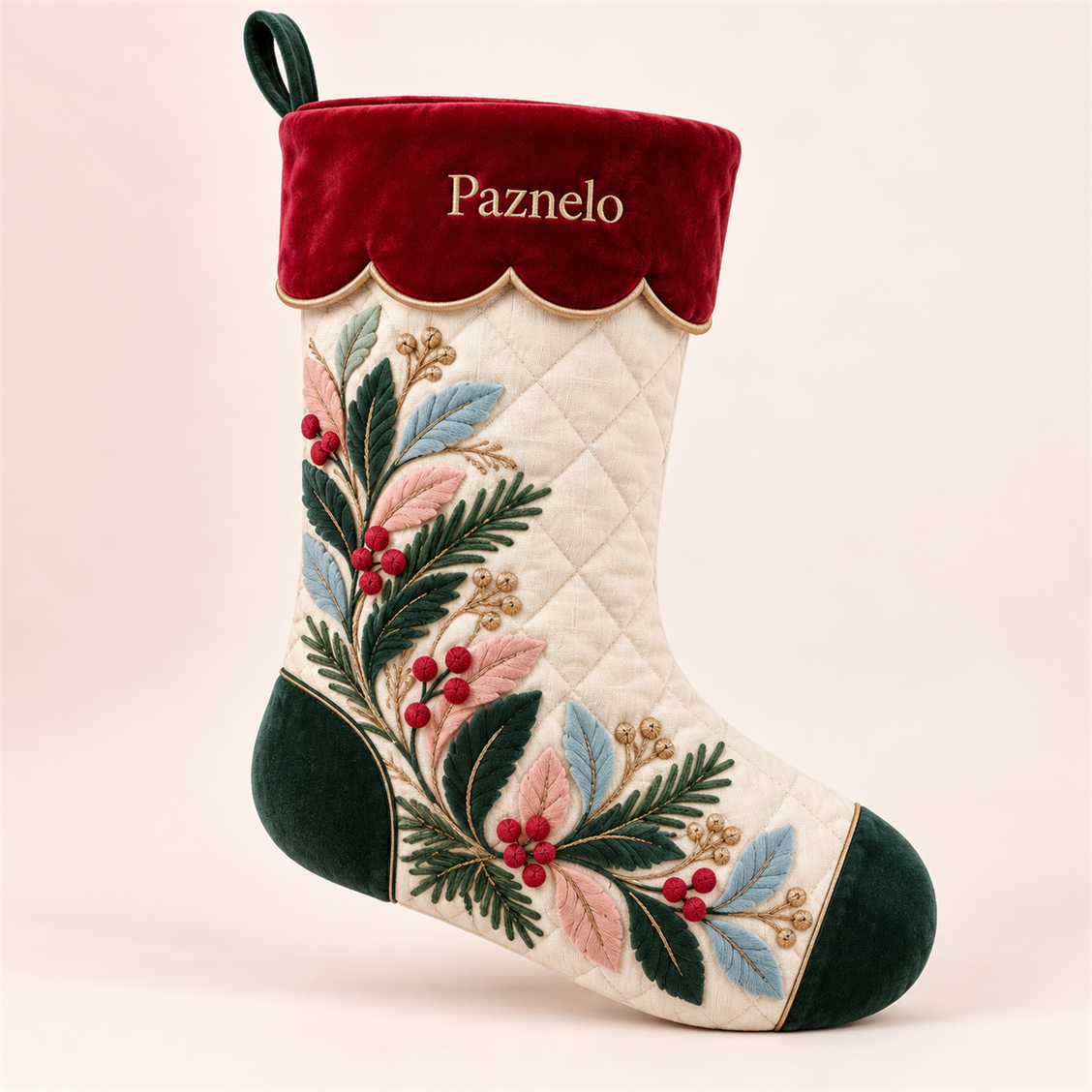 Botanical Christmas stocking