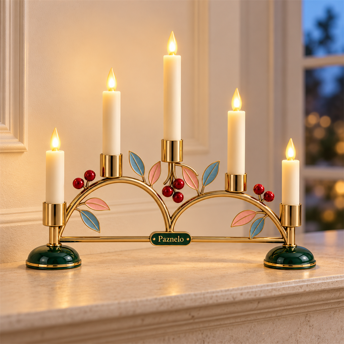 Evergreen candle arch