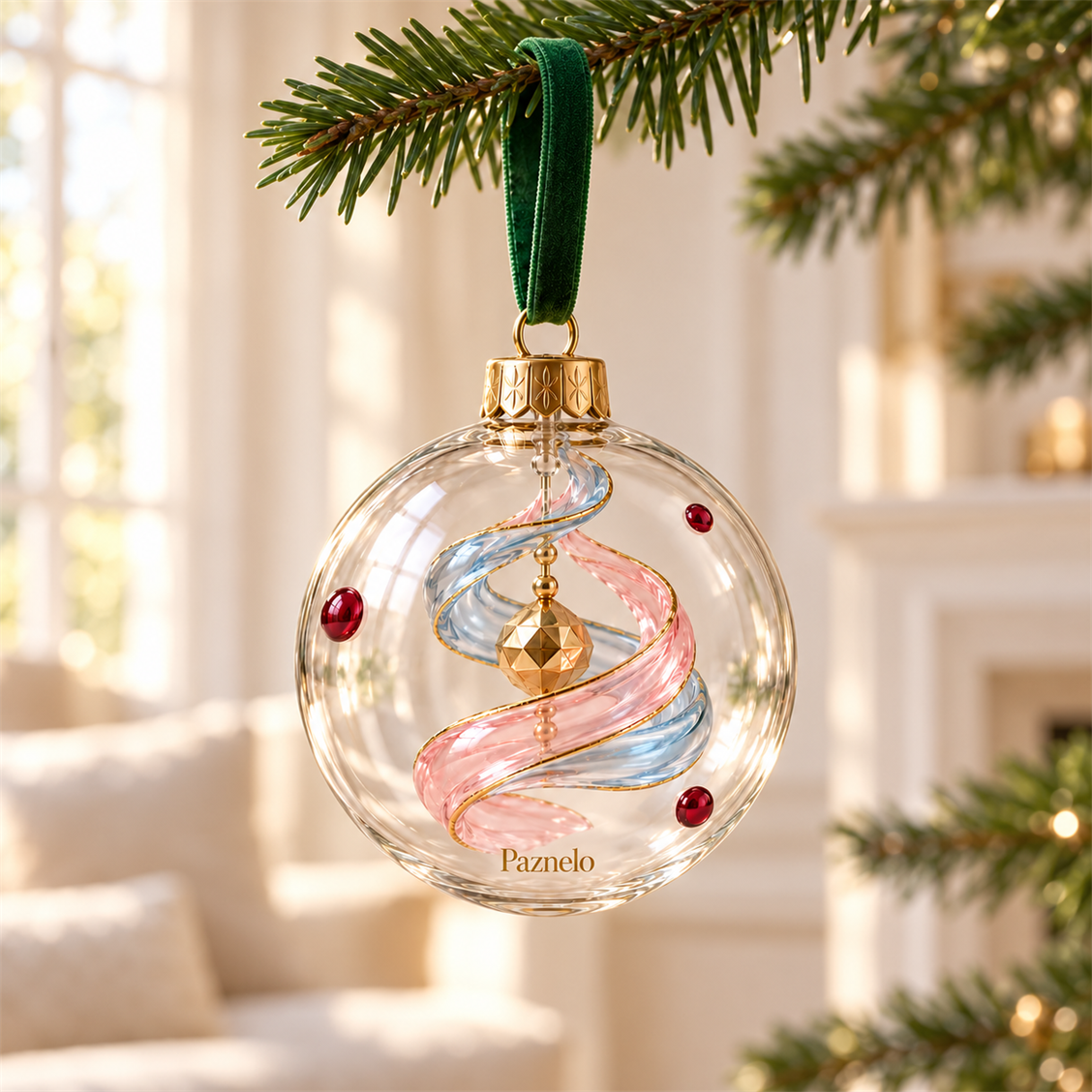 Paznelo Pastel Swirl Glass Ornament