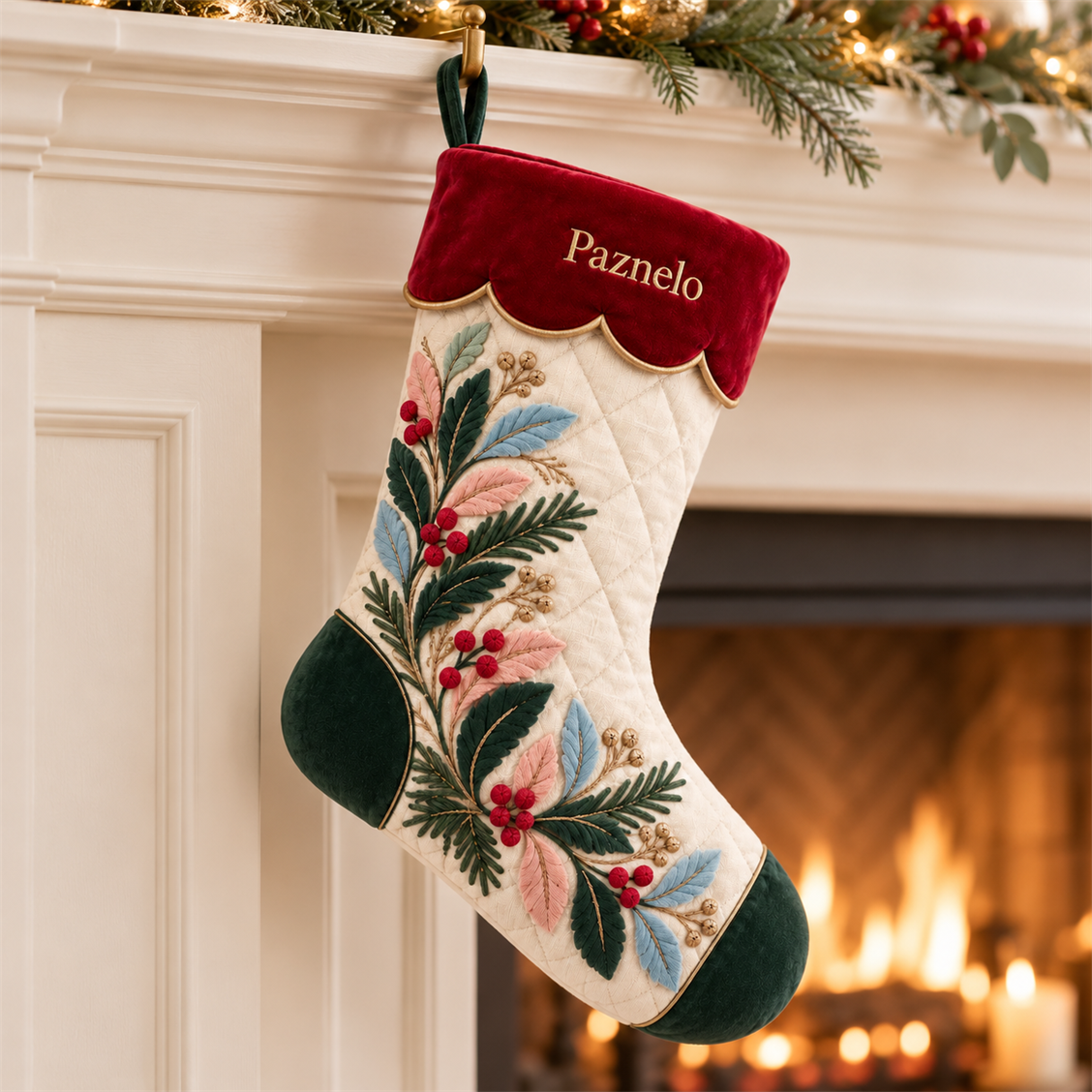 Paznelo Botanical Christmas Stocking