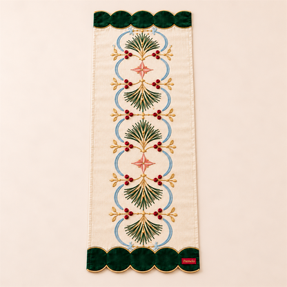 Paznelo Festive Embroidered Table Runner